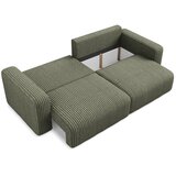 Makamii Zelena raztegljiva/s prostorom za shranjevanje sedežna garnitura iz rebrastega žameta 252 cm Kona – | Shoptok.si