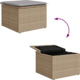 vidaXL Set vrtnih kauča s jastučićima Bež Poli Ratan | shoptok.hr
