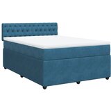Maison Chic Box spring postelja - Vzmetna postelja z vzmetnico modra 140x190 cm žamet SL5626, (21887525) | Shoptok.si