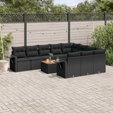 vidaXL 11-dijelni set vrtnih sofa od poliratana s jastucima crni | shoptok.hr