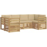  Sekcijska garnitura 6 pcs Bijela i bež 245 x 126,5 x 73 cm | shoptok.hr
