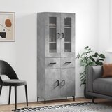 vidaXL Visoka komoda betonsko siva 69,5x34x180 cm inženirski les | Shoptok.si