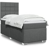  Krevet s oprugama i madracem tamnosivi 90x200 cm od tkanine | shoptok.hr
