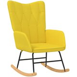  Stolica za ljuljanje s osloncem za noge boja senfa od tkanine | shoptok.hr