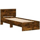  The Living Store Posteljni okvir z vzglavjem dimljen hrast 75x190 cm inž. les - Posteljni Okvir, (21455255) | Shoptok.si