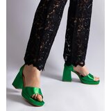 Gemre Green satin block heel sandals Saucedo | ePonuda.com