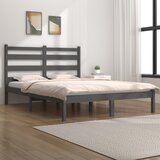 Maison Chic Posteljni okvir - Dvoposteljna postelja - Zakonska postelja siv iz trdne borovine 200x200 cm-J5433, (21771515) | Shoptok.si