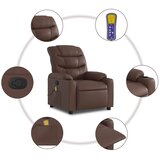  Masažni naslonjač od umjetne kože smeđi | shoptok.hr