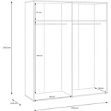 Modern Living Omara Za Oblačila Seravel, Kašmir, Barva Hrasta | Shoptok.si