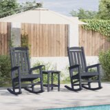vidaXL 3 delna zunanja garnitura mornarsko modra HDPE | Shoptok.si