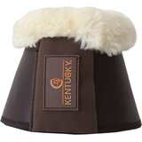 Kentucky Horsewear Zvonci za kopita "Leather" iz umetne ovčje kože rjave barve - XXL | Shoptok.si
