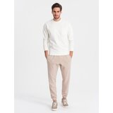 Ombre CARROT men's structured knit sweatpants - beige | Shoptok.si