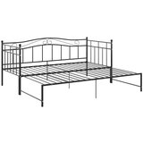 vidaXL Okvir za krevet na razvlačenje crni metalni 90 x 200 cm | shoptok.hr