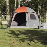 vidaXL Družinski šotor Igloo za 6 oseb v sivi in oranžni barvi | Shoptok.si