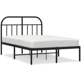 Maison Chic Kovinski Posteljni okvir - Dvoposteljna postelja - Zakonska postelja z vzglavjem črn 120x190 cm, (21693348) | Shoptok.si