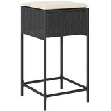  5-dijelni vrtni barski set od poliratana s jastucima crni Crna 60.5 x 60.5 x 110.5 cm | Shoptok.si