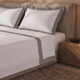 The White Stone Komplet posteljnine iz 100 % bombaža z dekorativnim satenastim robom Siva | Posteljnina za zakonsko posteljo, (5000279305) | Shoptok.si