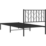  Metalni okvir za krevet s uzglavljem crni 90x200 cm | Eponuda.com