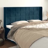  Uzglavlje s ušima tamnoplavo 203x16x118/128 cm baršunasto | shoptok.hr
