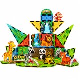 Magnetic Construction Blocks Wild Animals Jungle ZOO 52 pcs. Slike