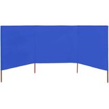  Vjetrobran s 3 panela od tkanine 400 x 120 cm azurno plavi | shoptok.hr