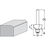 Makita profilno glodalo s ležajem R 3,2 mm, 19 mm, drška 6 mm D-48446 Cijene