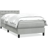 Maison Chic Box spring postelja - Vzmetna postelja z vzmetnico svetlo siva 80x220 cm žamet SL25045, (21890357) Cene