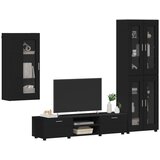  Set TV komoda FLORIN 3 kom. Crna Konstruirano drvo | shoptok.hr