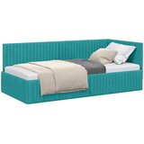  Kutni okvir kreveta s uzglavljem Tirkizna 90 cm x 200 cm Baršun | shoptok.hr