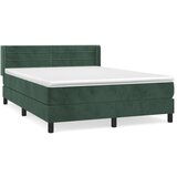 vidaXL Box spring postelja z vzmetnico temno zelen 140x190 cm žamet, (20893893) Cene
