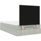 vidaXL Otomanski posteljni okvir z vzmetnicami siv 120x190cm žamet | Shoptok.si