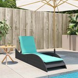  Ležaljka za sunčanje s jastukom crna 60x205x73 cm poli ratan | shoptok.hr