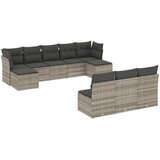  10-dijelni set vrtnih sofa poliratan s jastucima svijetlosivi | shoptok.hr