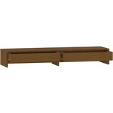  Stojalo za zaslon medeno rjavo 100x27x15 cm trdna bor | Shoptok.si