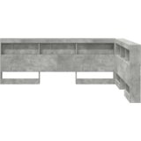  Skladišno uzglavlje s policom s uzglavljem s pohranom Beton siva 150 cm Melamin | shoptok.hr