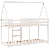 Krevet na kat s krovom bijeli 80 x 200 cm od masivne borovine | shoptok.hr