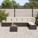  Set od 7 dijelova vrtnog kauča s jastučićima crni poli ratan akacija | shoptok.hr
