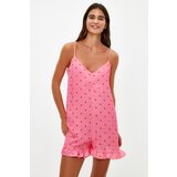 Trendyol Pink Polka Dot Woven Jumpsuit Cene