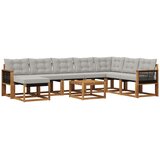 vidaXL Zunanja garnitura za sedenje 9 pcs Naravna in svetlo siva, (5000281950) | Shoptok.si