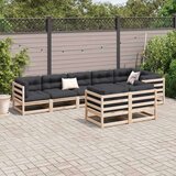  8-dijelni set vrtnih sofa s jastucima od masivne borovine | shoptok.hr