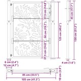 vidaXL Vrtna vrata Black 105x130 cm Oblikovanje z jeklenimi valovi | Shoptok.si