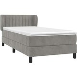 Box spring krevet s madracem svjetlosivi 100x200 cm baršunasti | shoptok.hr