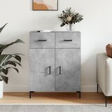 vidaXL Komoda betonsko siva 69,5x34x90 cm inženirski les | Shoptok.si