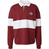 DAN FOX APPAREL Majica 'Samir' temno rdeča / bela | Shoptok.si