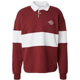 DAN FOX APPAREL Sweater majica 'Samir' tamno crvena / bijela