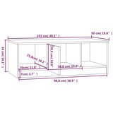  Stolić za kavu bijeli i hrast 102x50x36 cm konstruirano drvo | shoptok.hr
