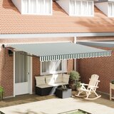 vidaXL Avtomatska retraktibilna tenda Zelena in bela 400x300 cm, Zamenjava tende za okvir 4x3 m Zelena in bela | Shoptok.si