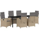  Vrtni set za objed 7 kom. Bež poliratan | shoptok.hr