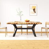  Blagovaonski Stol Masivno Drvo Manga i Čelično Postolje 180 cm | shoptok.hr