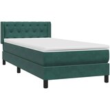 vidaXL Box spring postelja z vzmetnico temno zelena 80x220 cm žamet, (21790752) | Shoptok.si